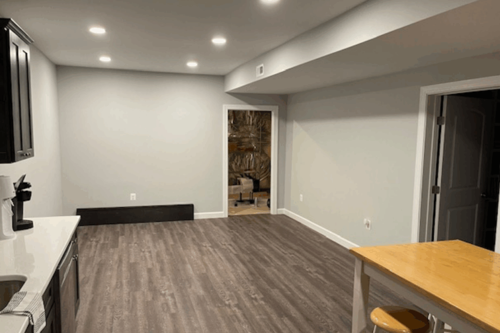 basement remodeled by residential general contractors